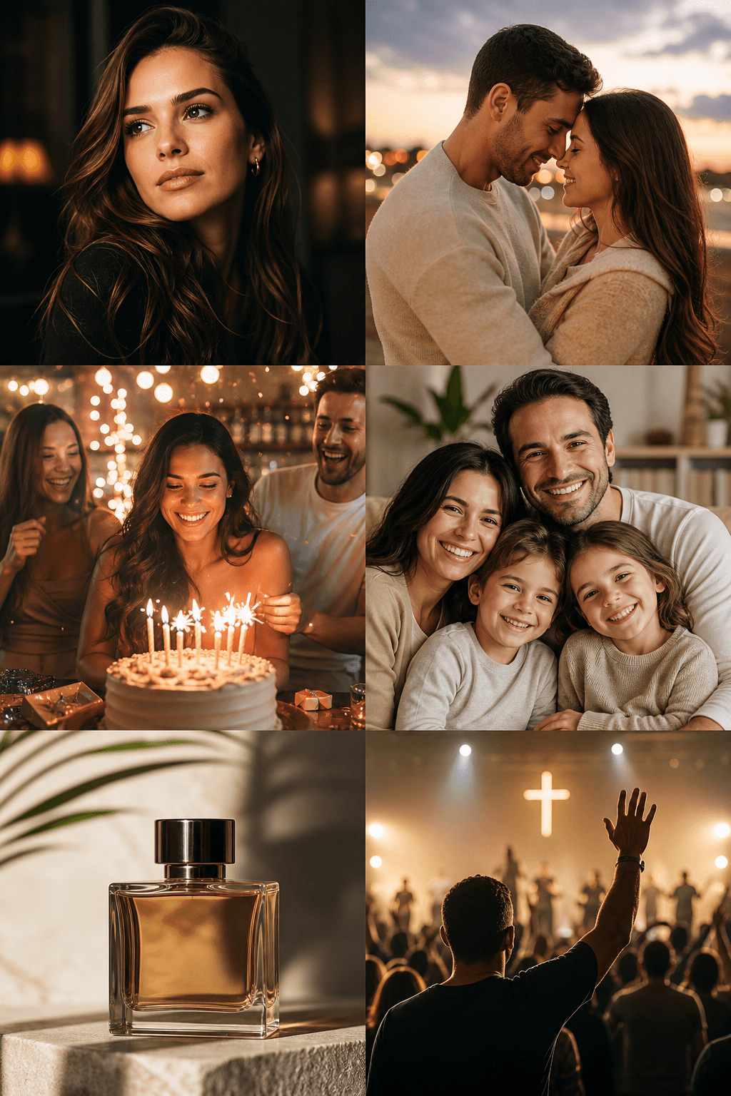Galeria de estilos para retrato, casal, aniversário, família, produto e ministério